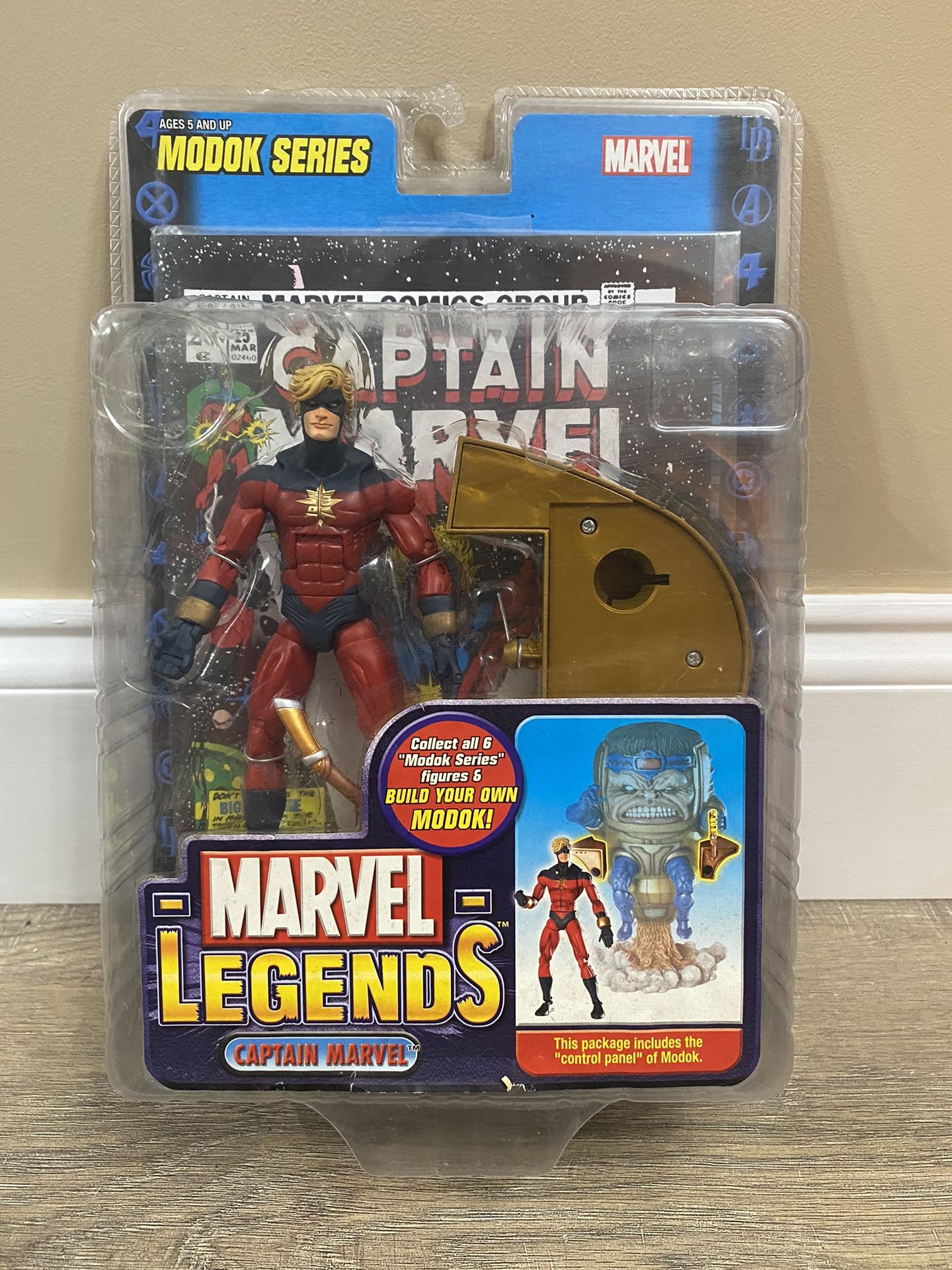 Marvel Legends Captain Marvel Figure W/ Comic Modok Series BAF Toy Biz