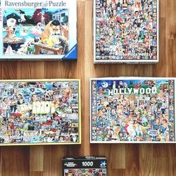 1000 Piece White Mountain & Ravensburger Puzzles