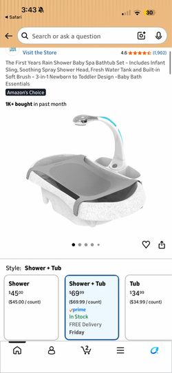 The First Years Rain Shower Baby Spa Bathtub Set