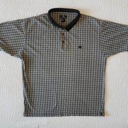 GIVENCHY Active Wear Men's Polo Shirt (L) Gray Plaid 