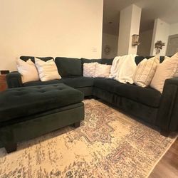 Belfin Green Velvet Couch/sectional