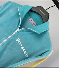 Palm Angels Turquoise Velor Jacket