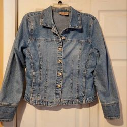 Susquehanna Trail Outfitters STO Petite Denim Medium Jean Jacket Pocket Buttons