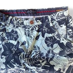Across The Pond Signature Line Tropical Print Shorts