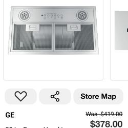 GE 20" Stainless Steel Range Hood W/light Brand New (Price Is Firm)