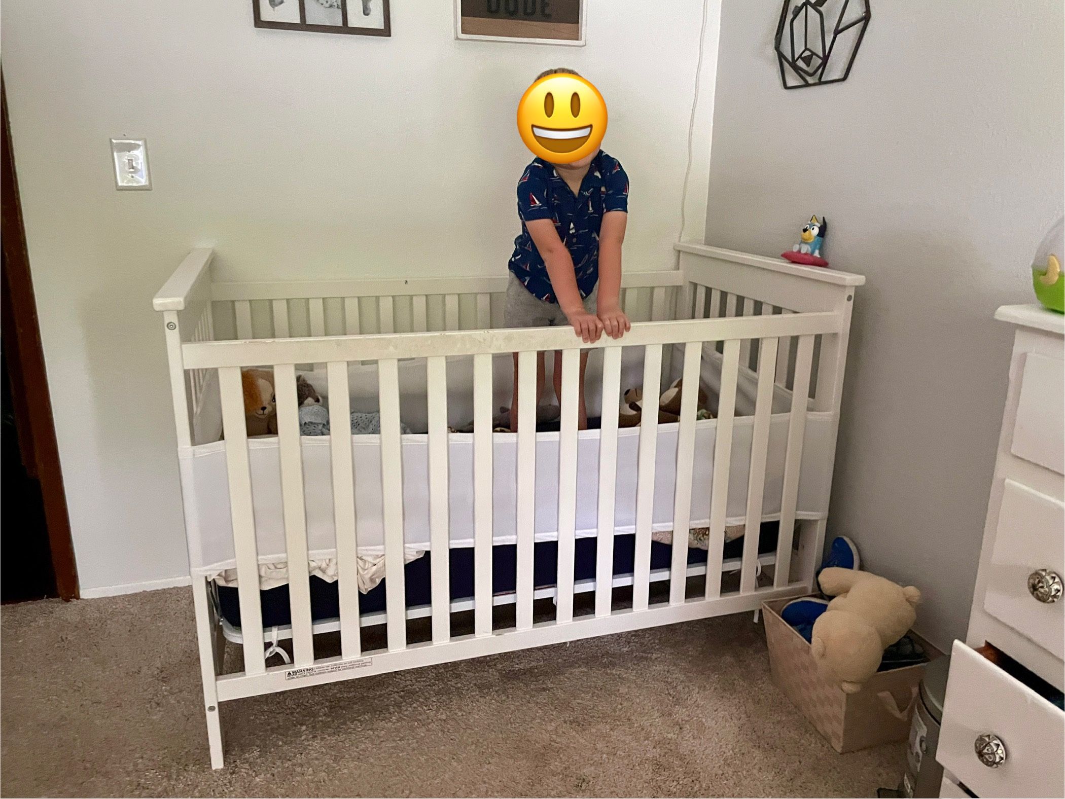 White Crib Set With Mattress & Liner