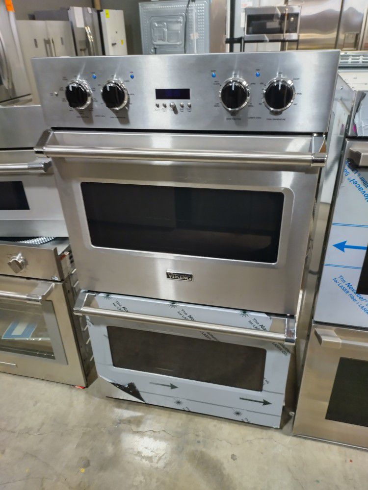VIKING STAINLESS STEEL DOUBLE CONVECTION WALL OVEN 30 INCH WIDE 