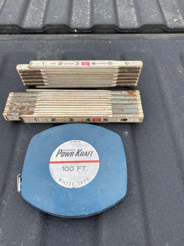 Vintage Measuring Sticks And Measurung Tape