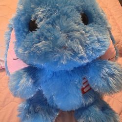 16-inch blue bunny plush rabbit bunny backpack 
2 zippers in back with small storage