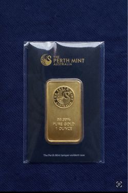 The Perth Mint 1 oz Gold Bars 99.99% Pure Gold Sealed & Assay