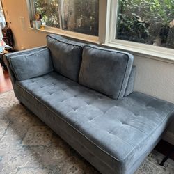 Blue/grey Sectional Chaise Lounge. 