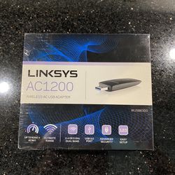 Linksys Dual Band Wireless-AC USB Adapter AC1200 NEW