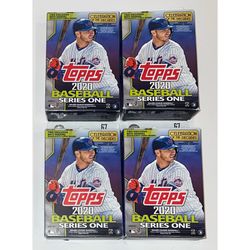 (4) 2020 Topps Series 1 Baseball Hanger Boxes 4 Box Lot Brand New & Factory Sealed MLB Cards Series One