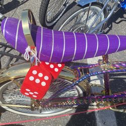 Gold Half Double Twisted Straight Steering Wheel For Lowrider Cruiser Bikes