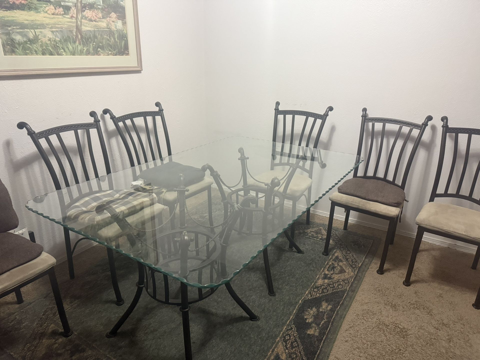 Glass Dining Room Table w/ 6 Chairs