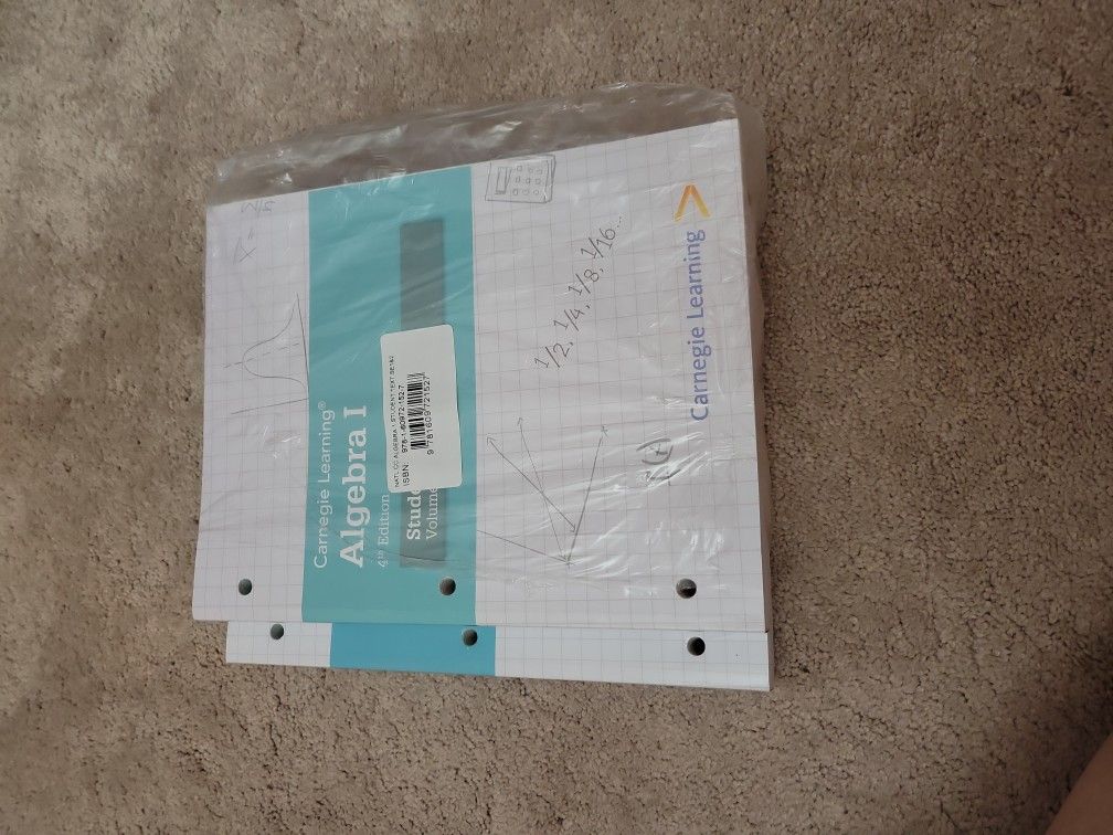 Carnegie Learning Algebra I 4th Edition Student Text volume 1 and 2