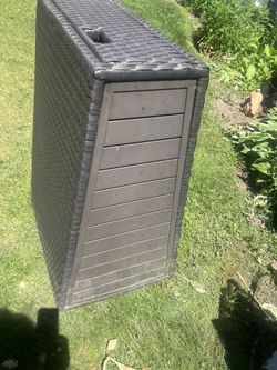 Brown Resin Wicker Storage Patio Large Bin