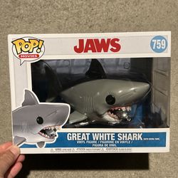 Jaws Great White Shark Funko Pop Movies #759 With Diving Tank
