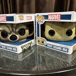 Marvel Groot And Rocket Ceramic Mugs NEW  PRICE IS FOR BOTH 