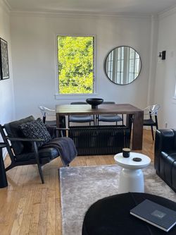 Brown wooden/leather chair