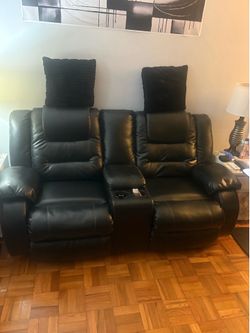 Black leather couch