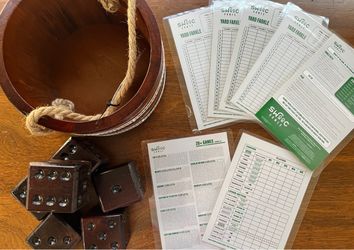SWOOC Giant Yardzee & Farkle Wooden Dice Game Set – NEW, Never Used