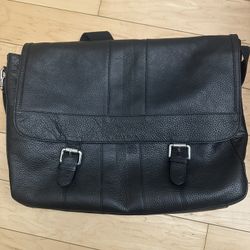 Men’s Black Leather Kohan Work Bag - Shoulder/Messenger Style