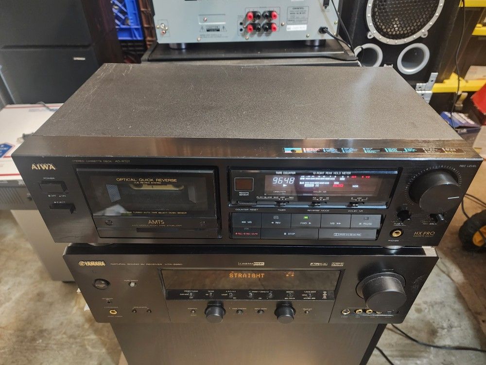 Aiwa AD R707 stereo cassette deck.