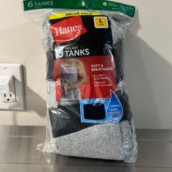 Hanes 6 Tanks Size Large