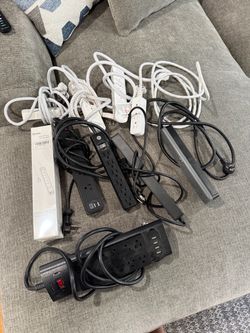 10 extension cords/power strips (3-prong)
