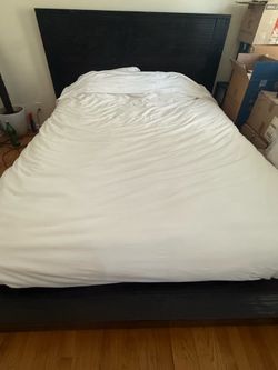 Solid Wood Queen Bed and Matress