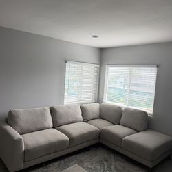 Living Spaces Light Grey Sectional Couch