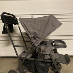 Double Stroller With Standing Platform