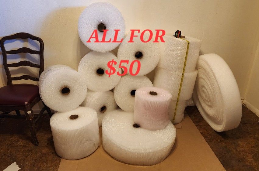 Bubble Wrap Rolls Size 3/16 ( Small ) $50