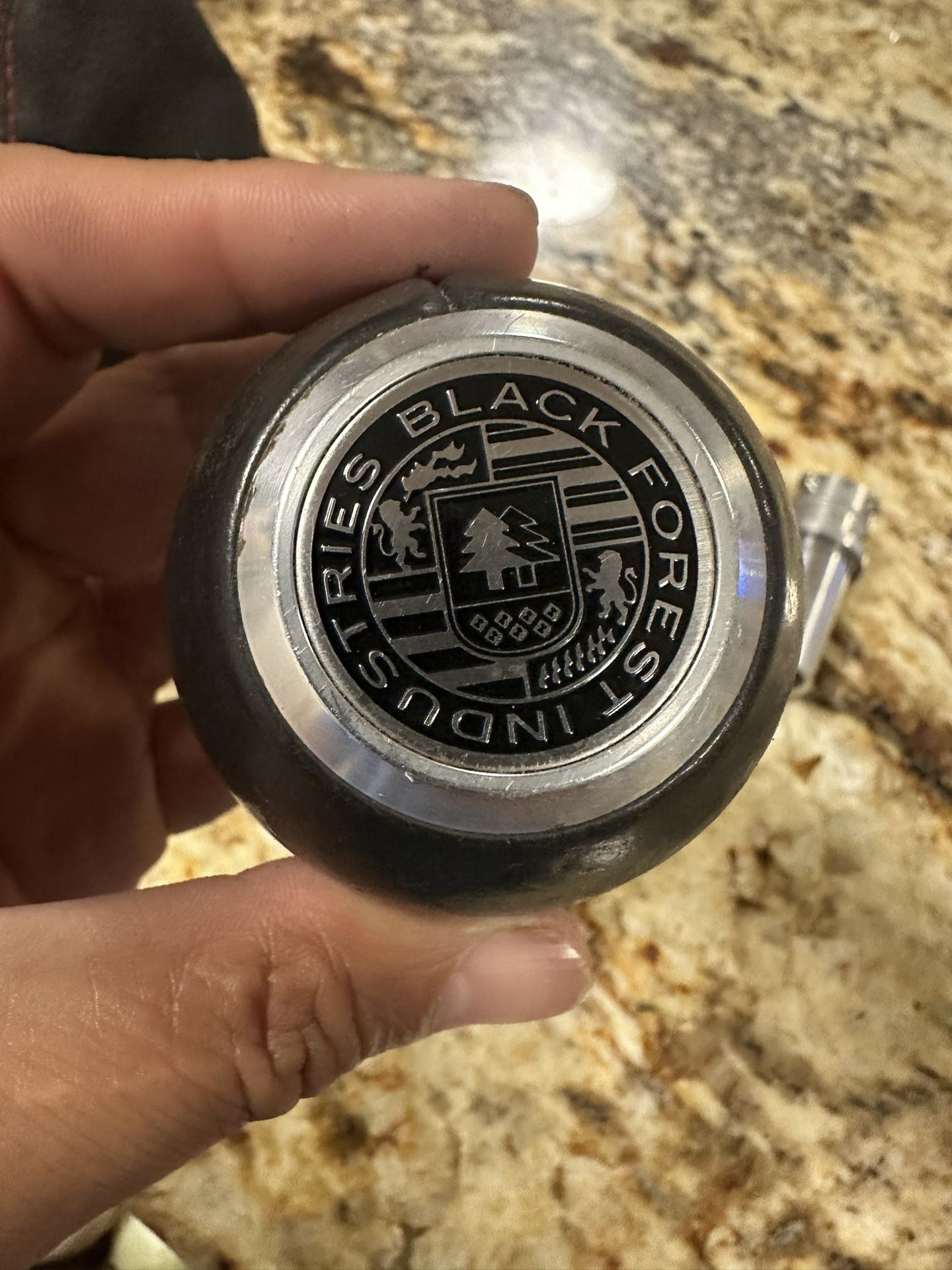 BFI Heavy Weight Shift Knob - GS2 / DSG - Black Napa Leather - Machined Finish - VW / Audi