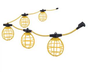 Husky 50 ft. 5-Socket String Caged Work Lights