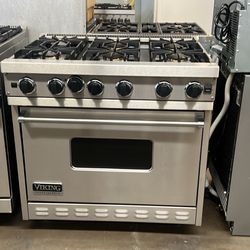 Viking 36”Wide Gas Range Stove In Stainless Steel 6Burners