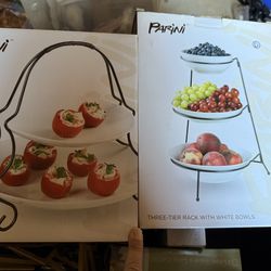 Parini 3 Tier Rack With Bowls And 2 Tier Rack With Plates