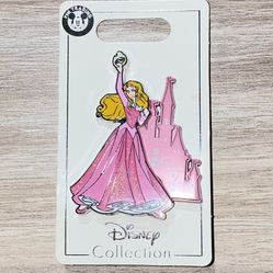 New Disney Pin Sleeping Beauty Aurora Castle Glitter Dress