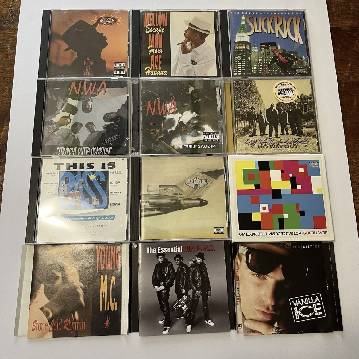 90’s Rap Hip Hop CD Music Album LOT Slick Rick Beastie Boys Run DMC Young MC NWA Mellow Man Ace