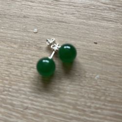 935 sterling silver Jade Earrings 