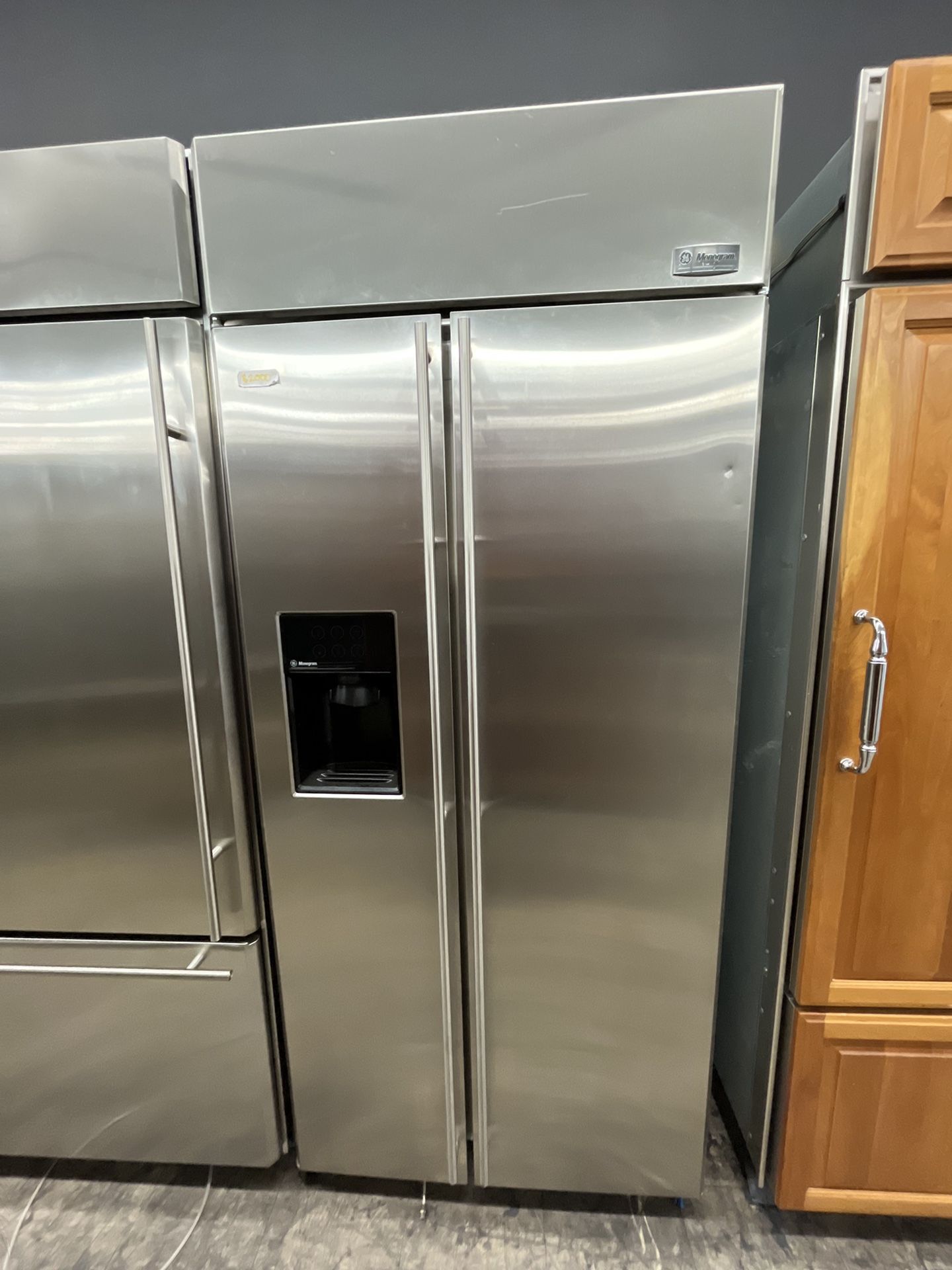 Built In GE Monogram Side By Side 36” Refrigerator Ice And Water
