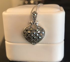 Hematite Pave Heart Necklace