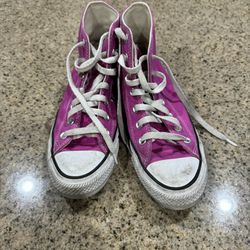 Converse Pink Canvas Hightops - Size 6.5 Womens