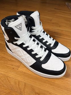 GUESS Lavey Men’s 10.5 Black White High Top Logo Sneakers GMLAVEY-R