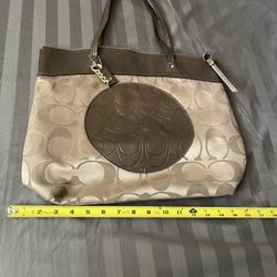Coach Tan Monogram Handbag