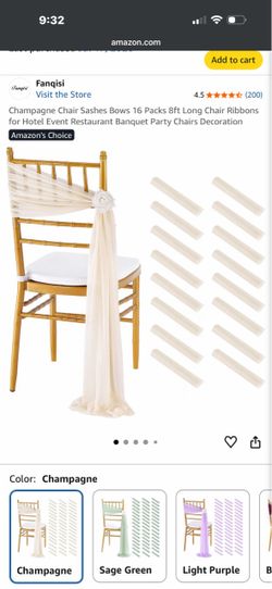 Champagne sashes 8 foot long