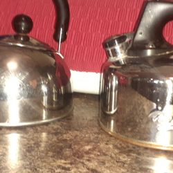 Whistling Tea Pots/ Copper Bottom Tea Kettle 
