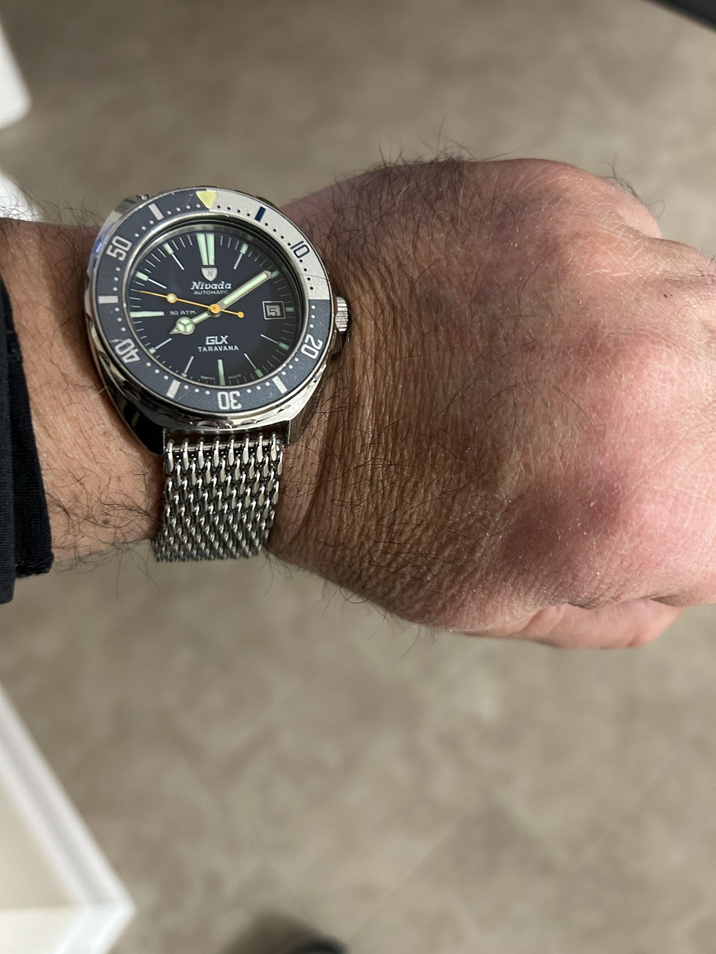 Vintage 70’s Diver Nivada Grenchen GLX Taravana 50 ATM “RARE”