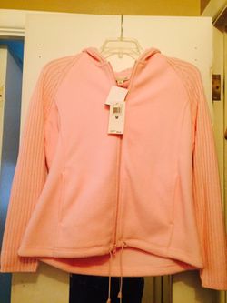 Pink hoodie sweater jacket